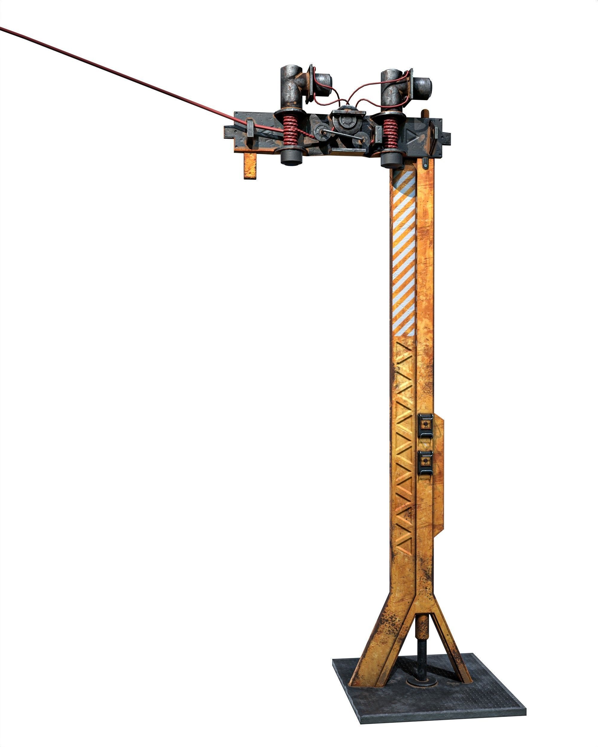 Ropeway Transport Low-poly 3D model_10