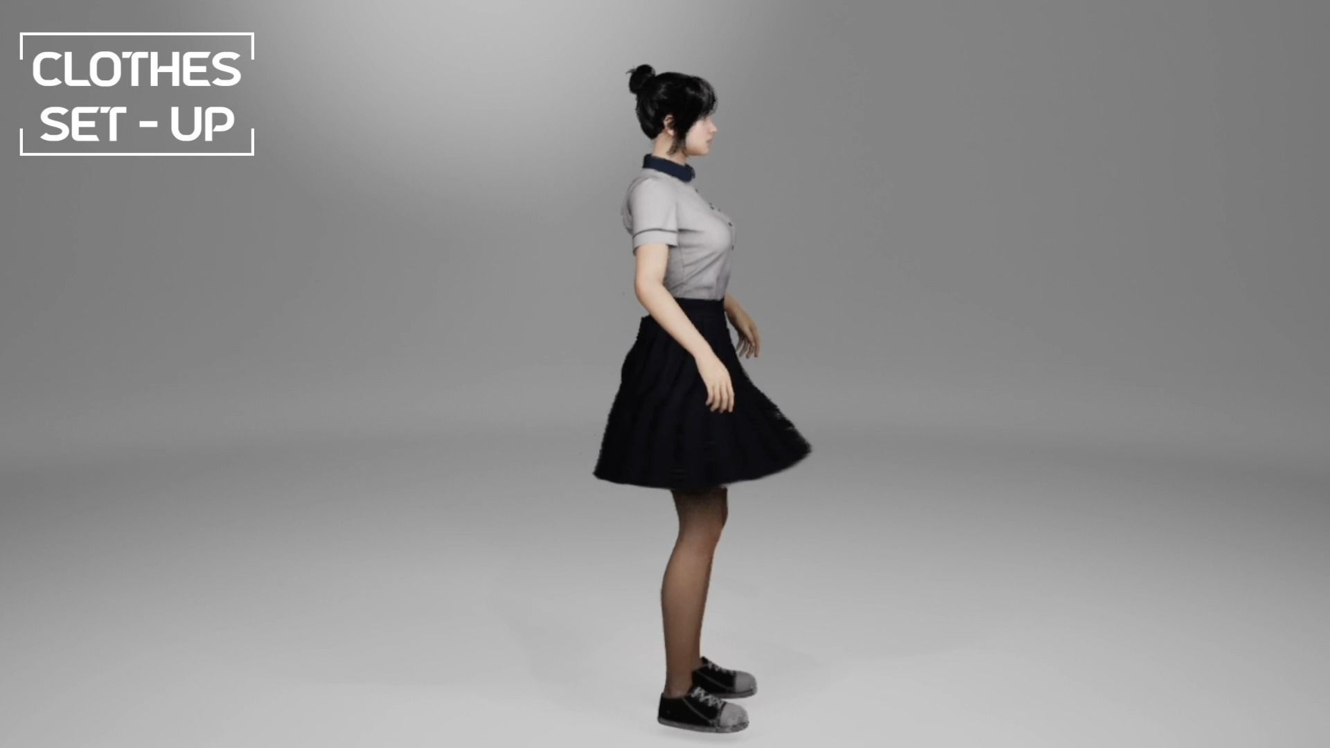 Asian School Girl - Game Ready UE5 Low-poly 3D model_11