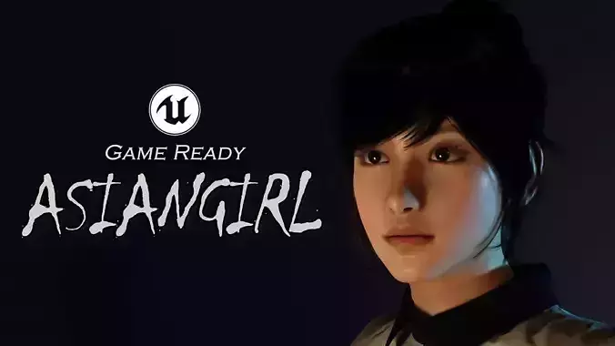 Asian School Girl - Game Ready UE5 Low-poly 3D model