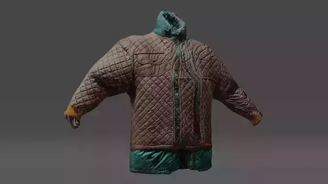 Brown Checkered Coat Free low-poly 3D model