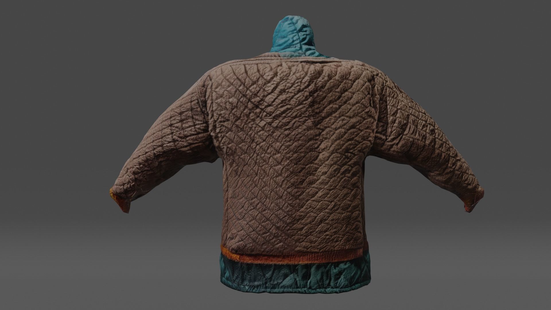 Brown Checkered Coat Free low-poly 3D model_1