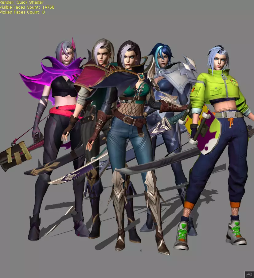 All character Assasin Mega Pack 102 Character Low-poly 3D model