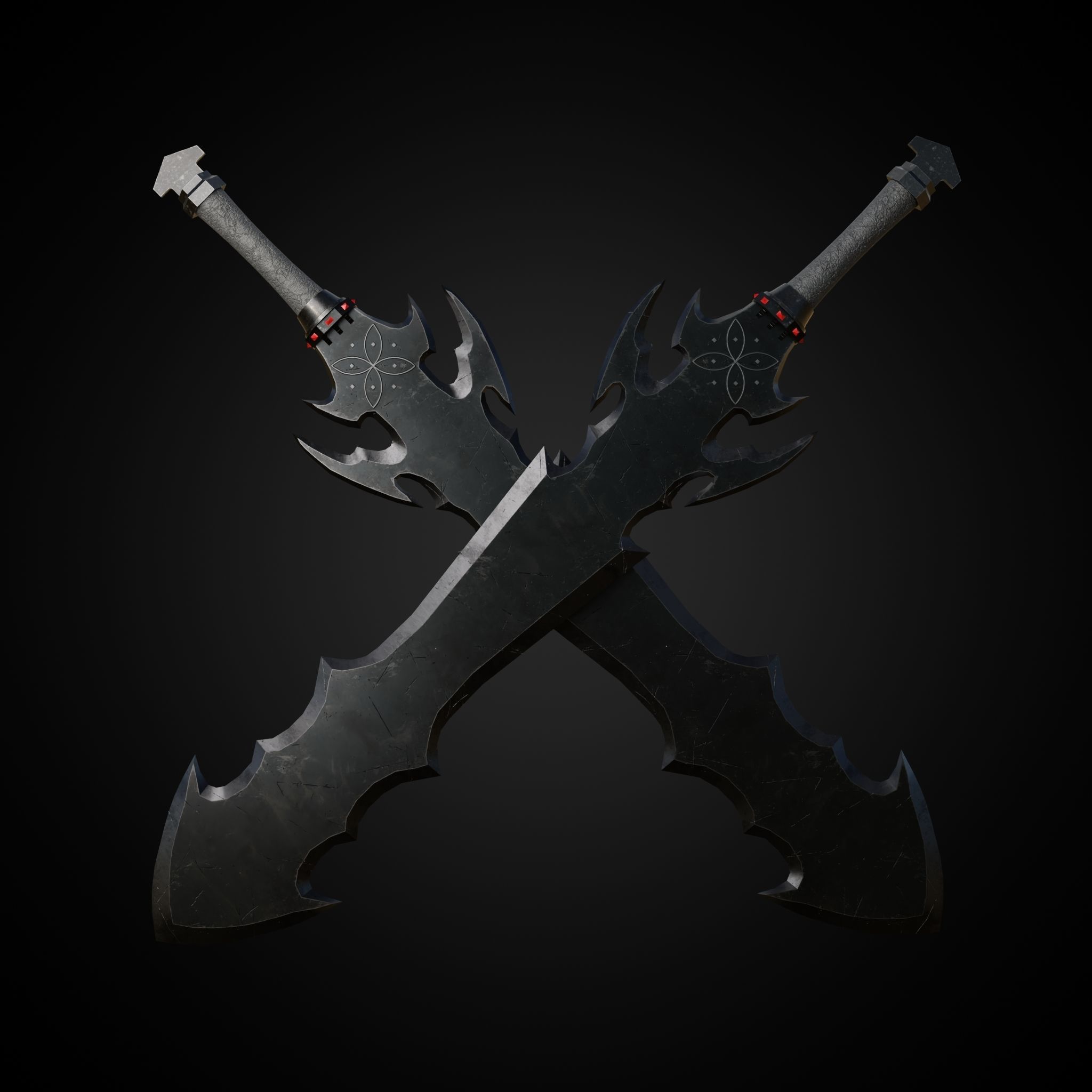 Sword of Warrior collection Low-poly 3D model_9