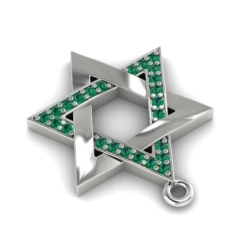 Pendant star of David N01411 3D print model_1