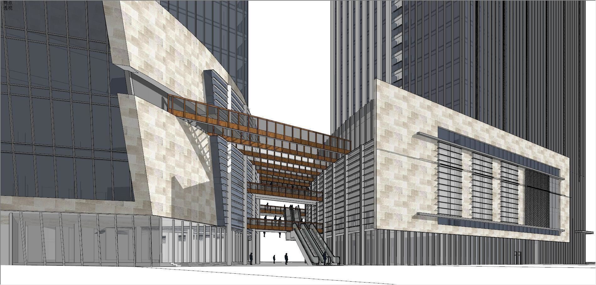 SU model of modern style Building office building 3D model_6