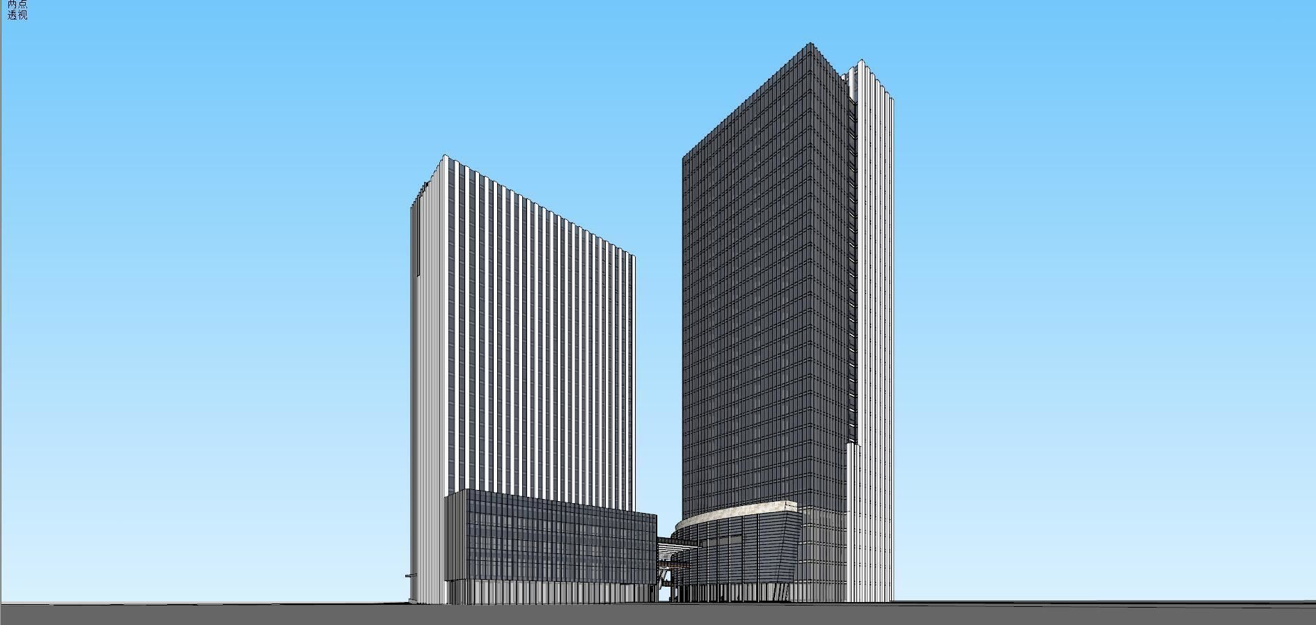 SU model of modern style Building office building 3D model_5