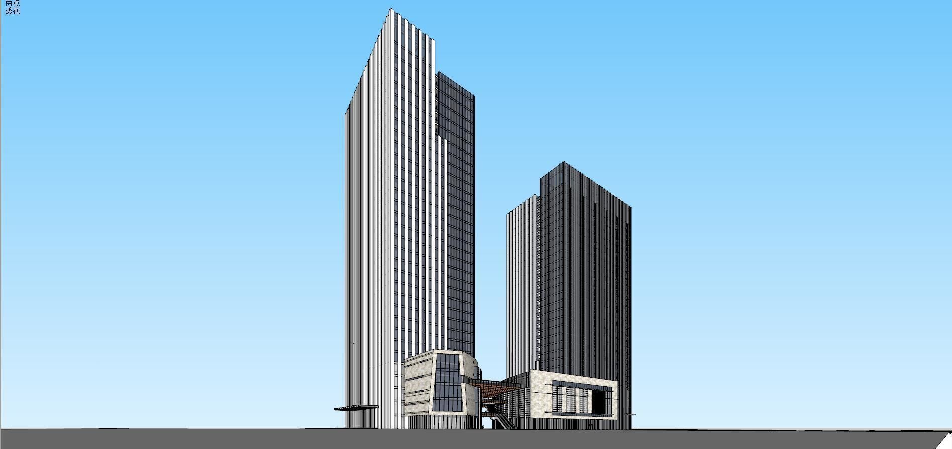 SU model of modern style Building office building 3D model_4