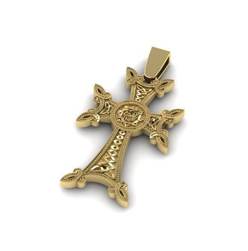 Pendant cross N01405 3D print model_4