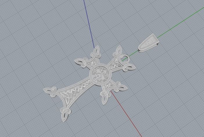 Pendant cross N01405 3D print model_5
