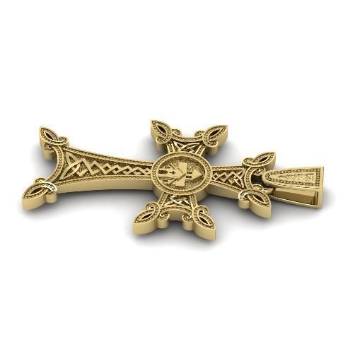 Pendant cross N01405 3D print model_2