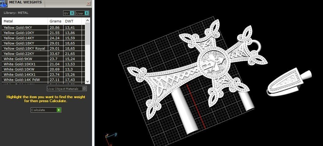 Pendant cross N01405 3D print model_9