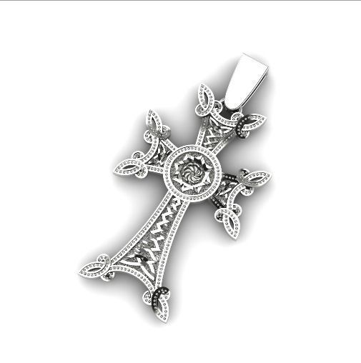 Pendant cross N01405 3D print model_1