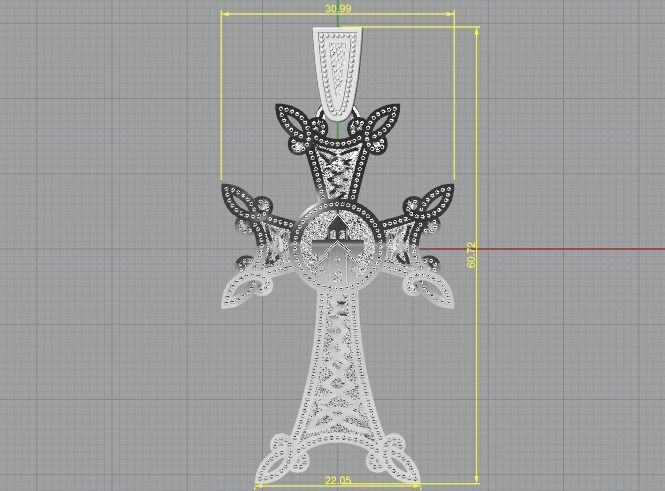 Pendant cross N01405 3D print model_7