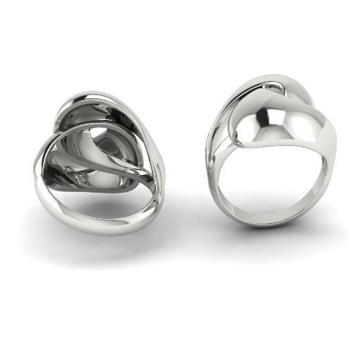 Ring without stones N01404 3D print model_3