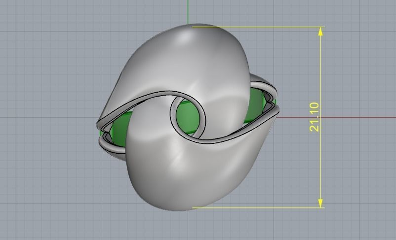 Ring without stones N01404 3D print model_7