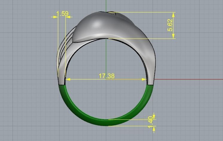 Ring without stones N01404 3D print model_5