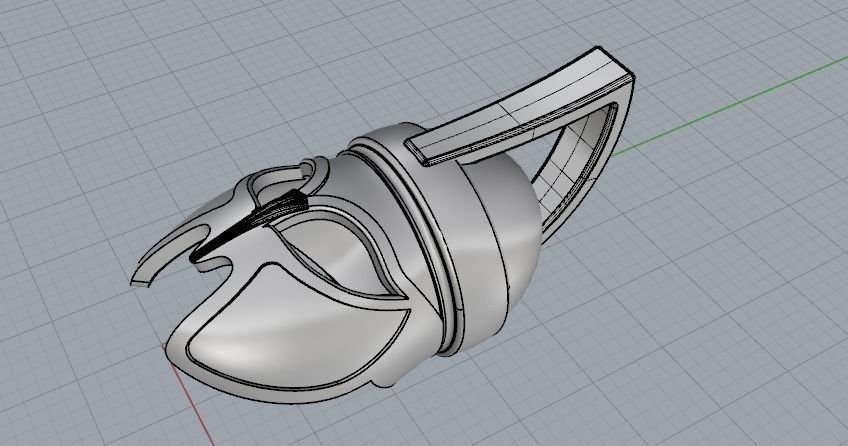 Pendant mask N01401 3D print model_4