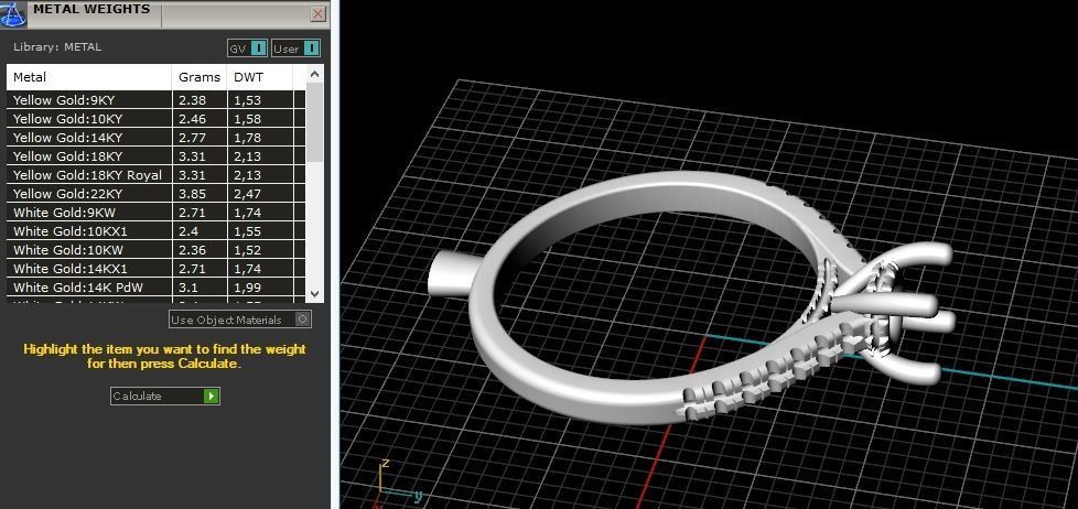 Four ring with different stones N01397 3D print model_9