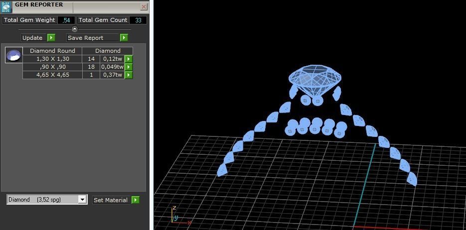 Four ring with different stones N01397 3D print model_14