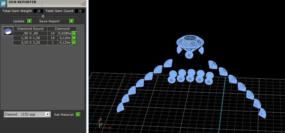 Four ring with different stones N01397 3D print model_16