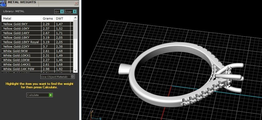 Four ring with different stones N01397 3D print model_10