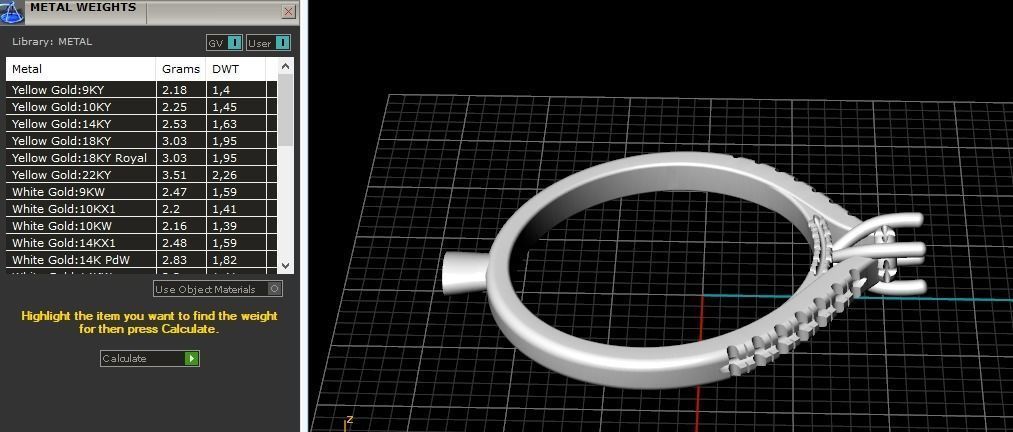 Four ring with different stones N01397 3D print model_12