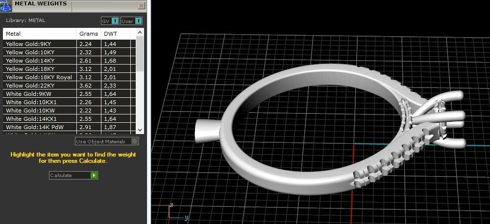 Four ring with different stones N01397 3D print model_11