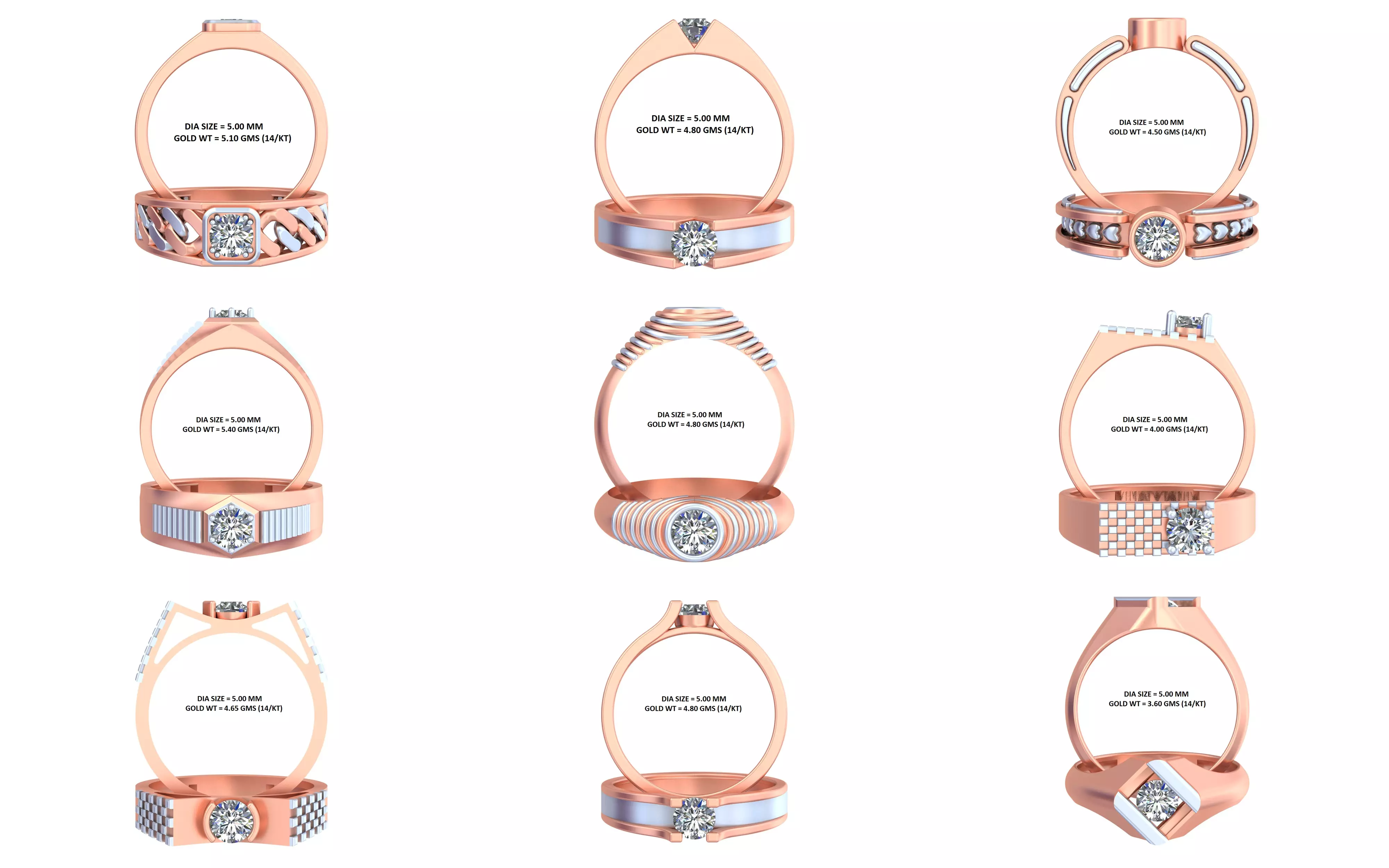 Mega 85 classic stylish mens ring collection at affordable price 3D Model Pack