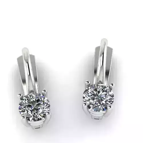 Earrings with one stone N01384