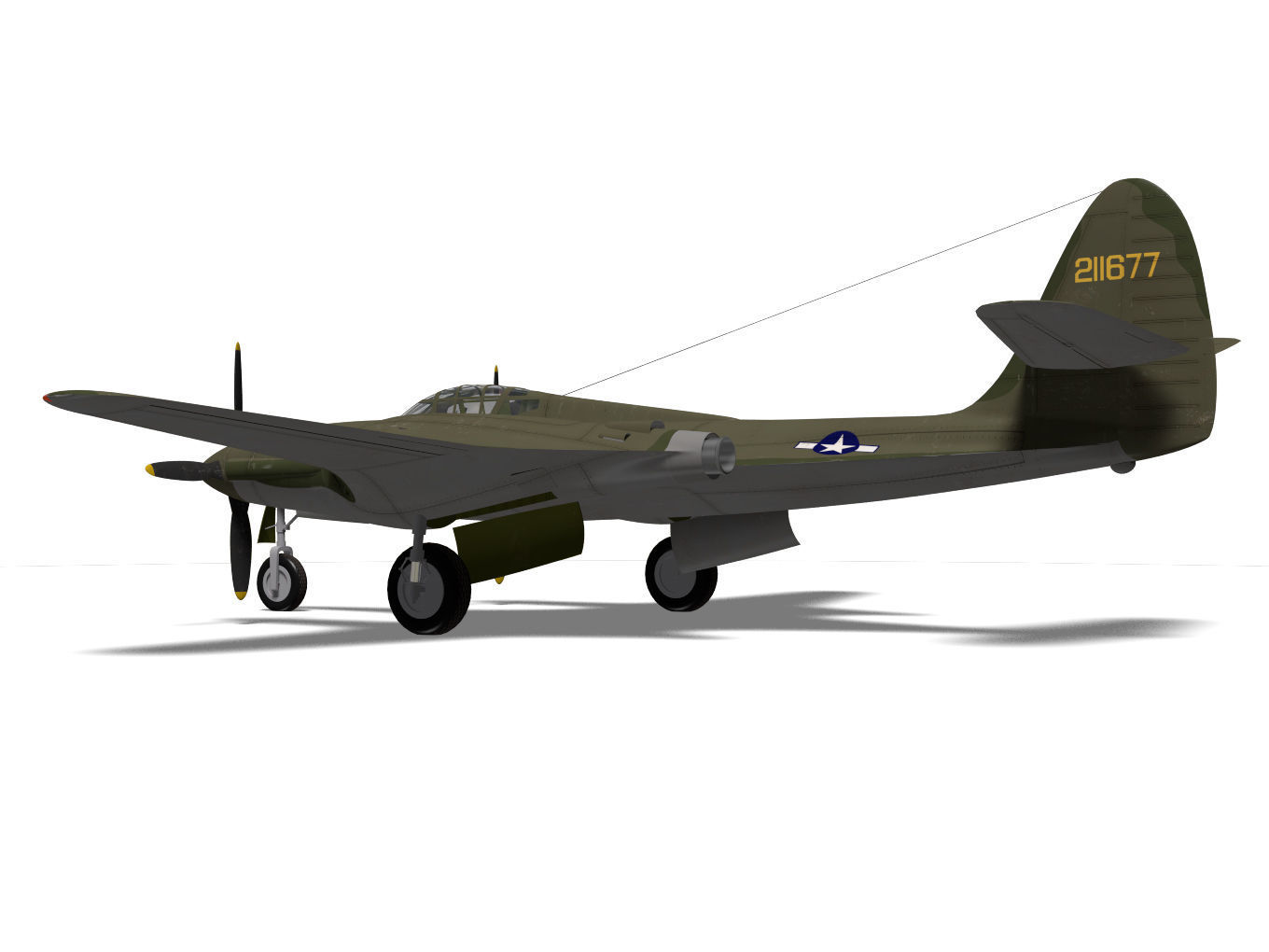 McDonnell XP-67 Bat 3D model_6