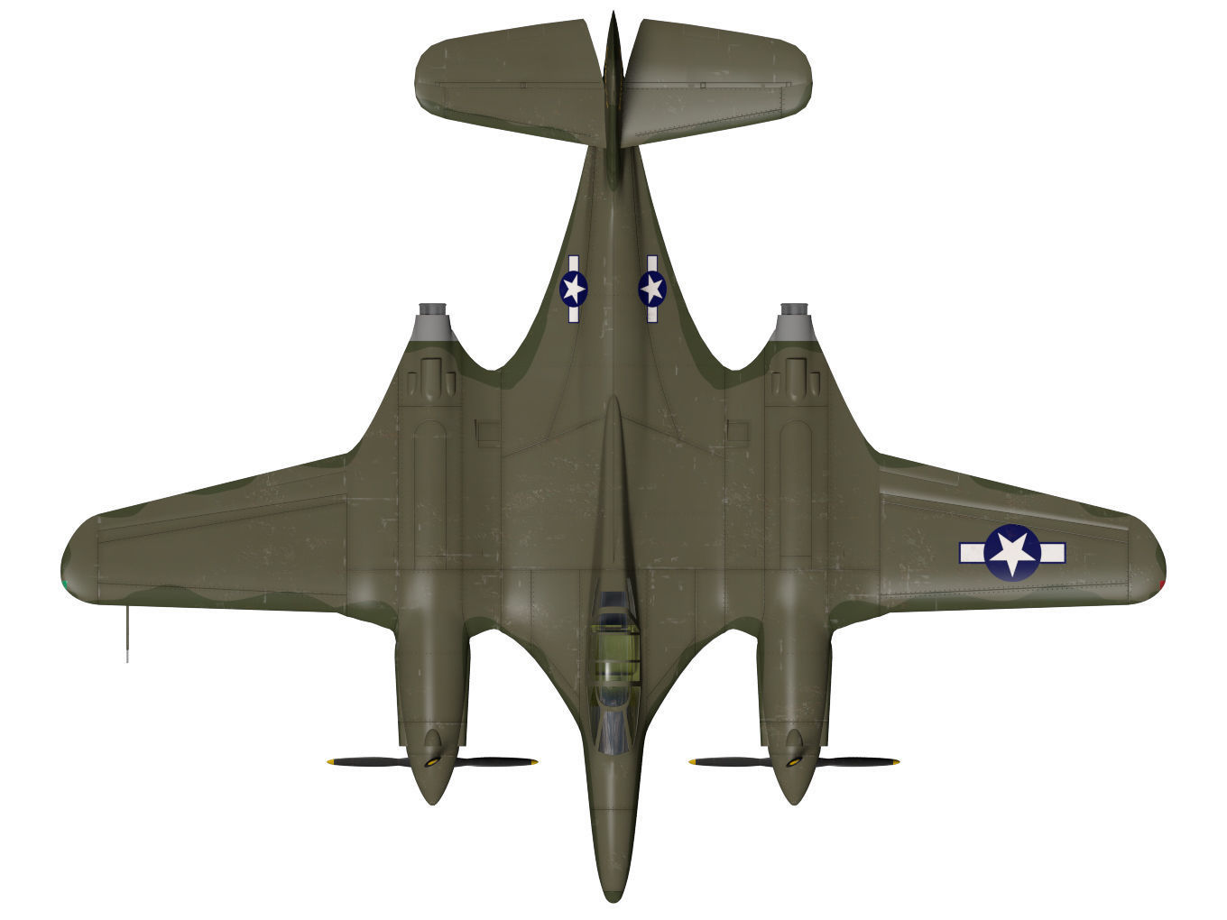 McDonnell XP-67 Bat 3D model_12
