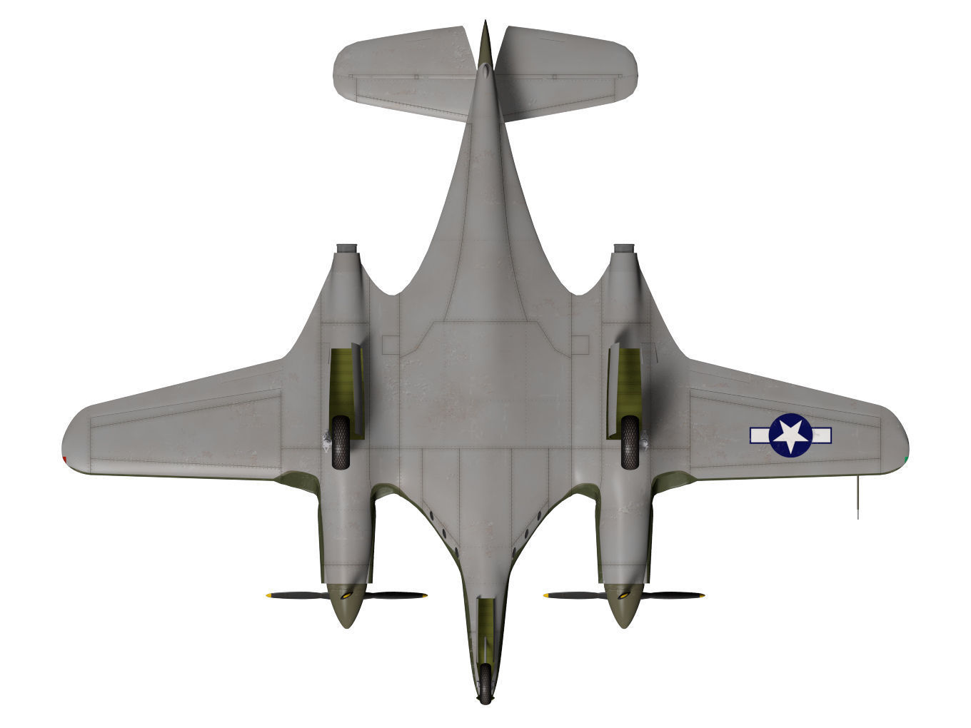 McDonnell XP-67 Bat 3D model_14