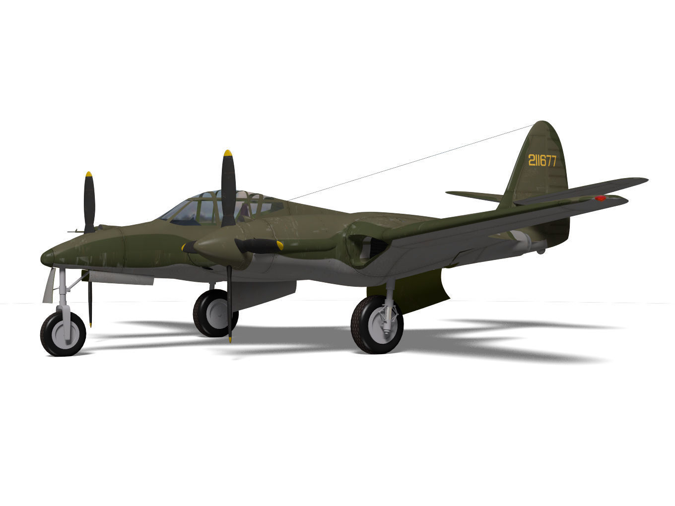 McDonnell XP-67 Bat 3D model_5