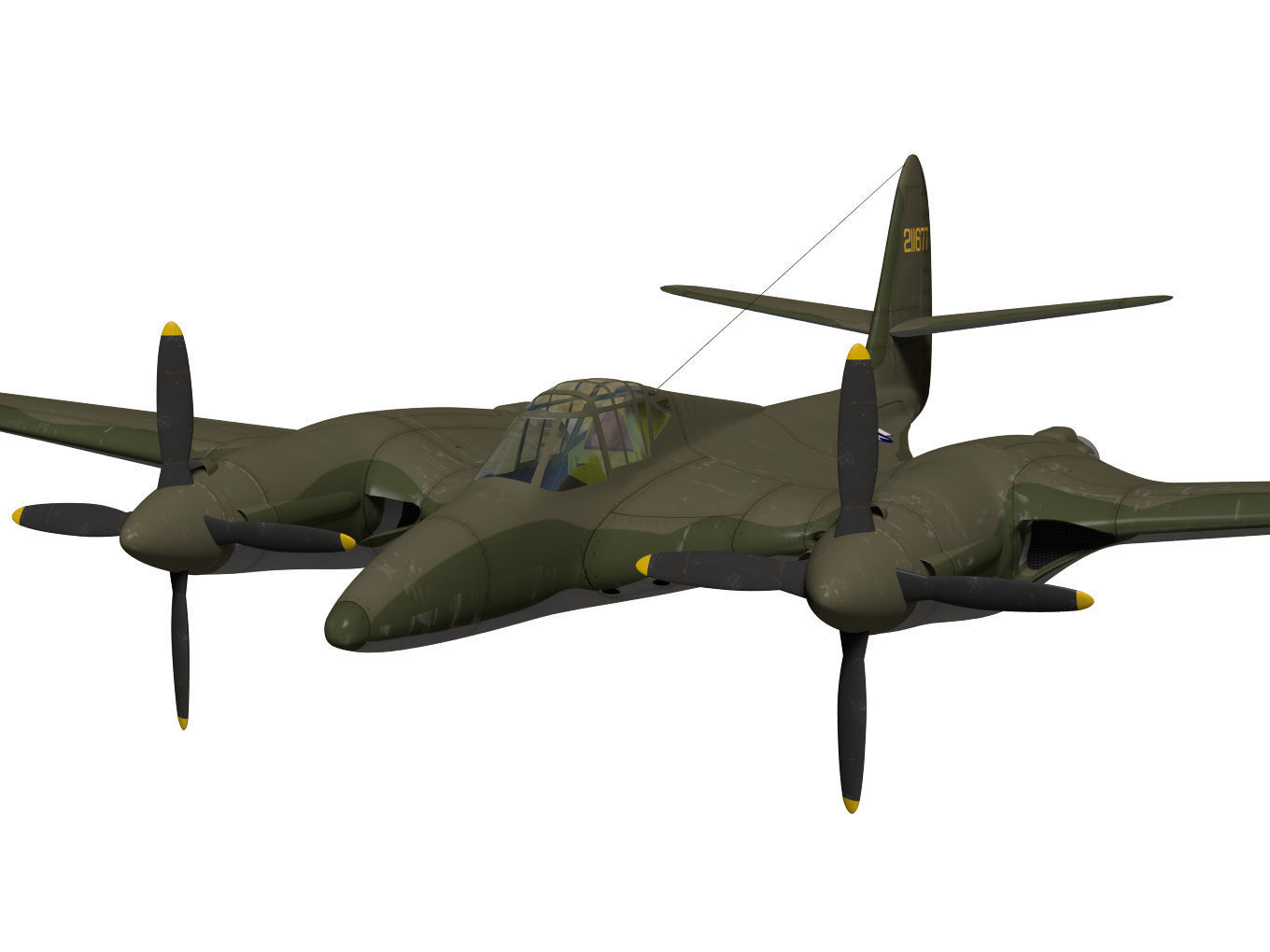 McDonnell XP-67 Bat 3D model_4