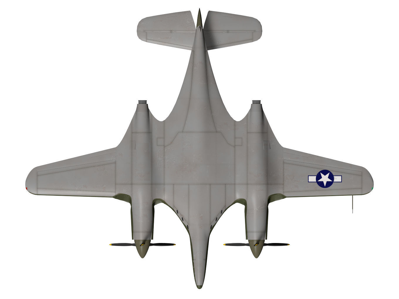McDonnell XP-67 Bat 3D model_13