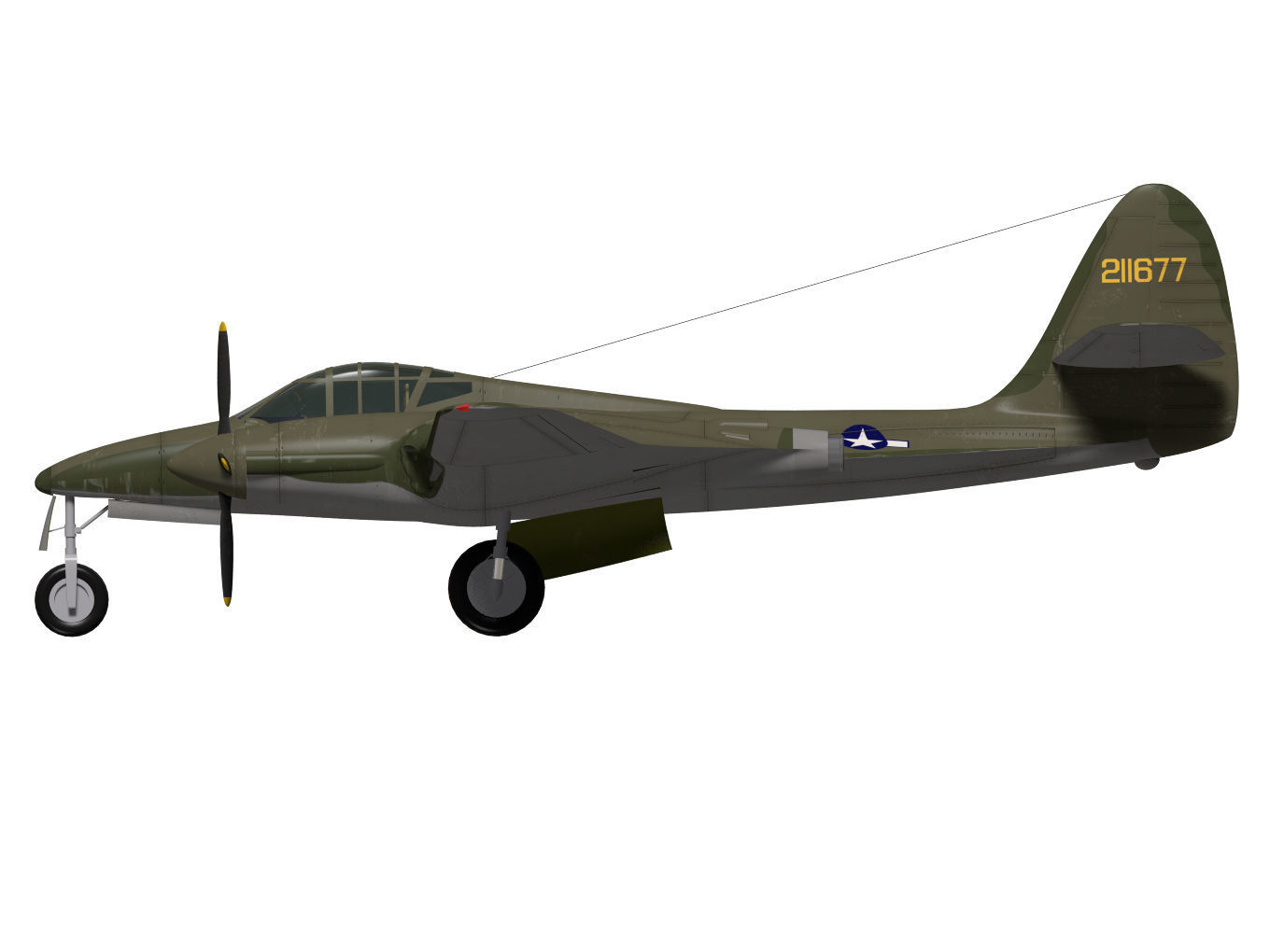McDonnell XP-67 Bat 3D model_9