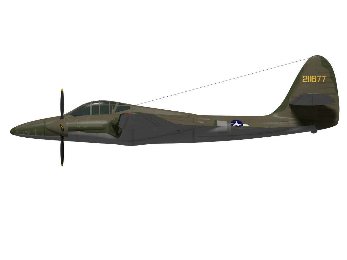 McDonnell XP-67 Bat 3D model_8
