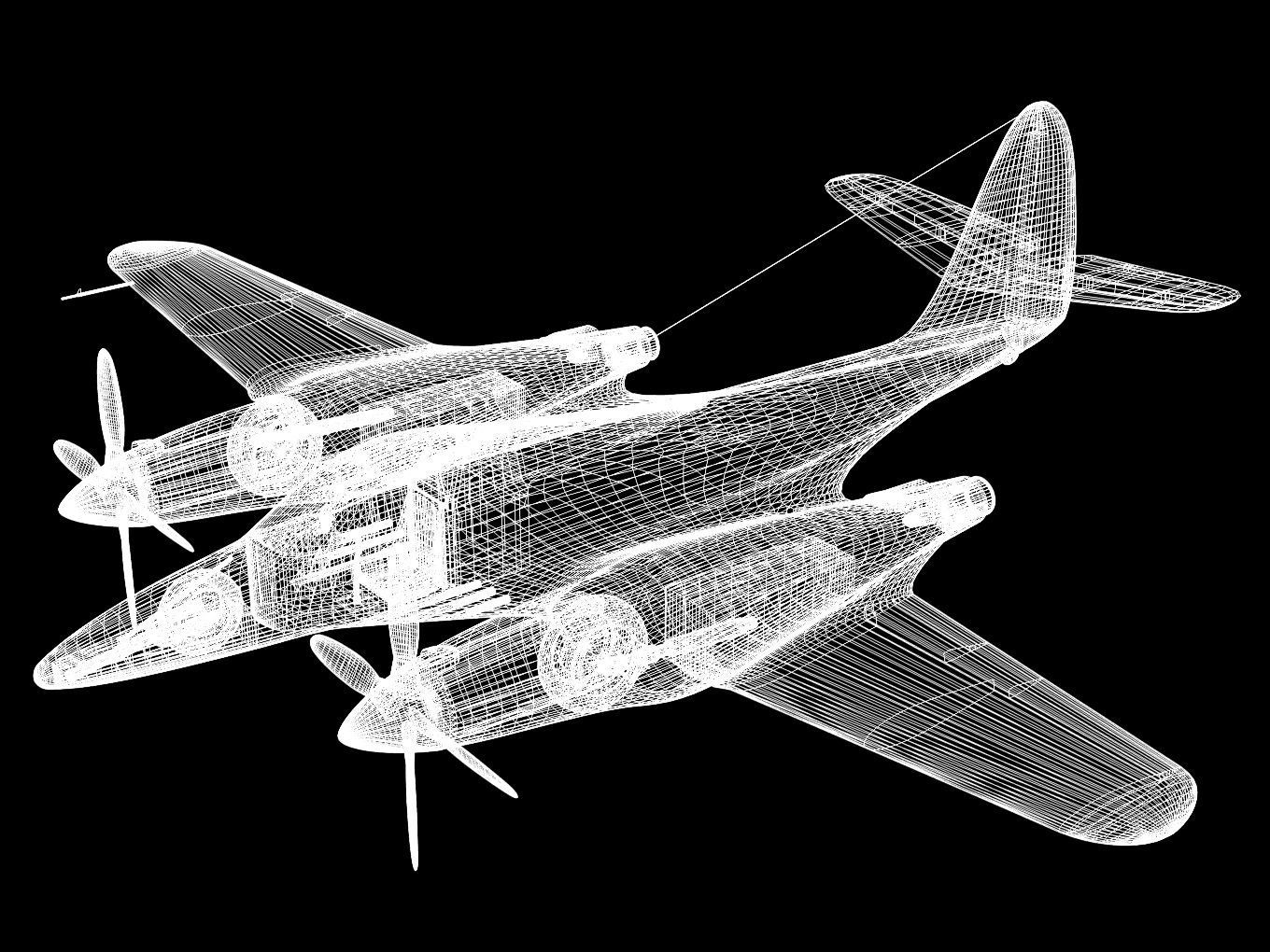 McDonnell XP-67 Bat 3D model_15