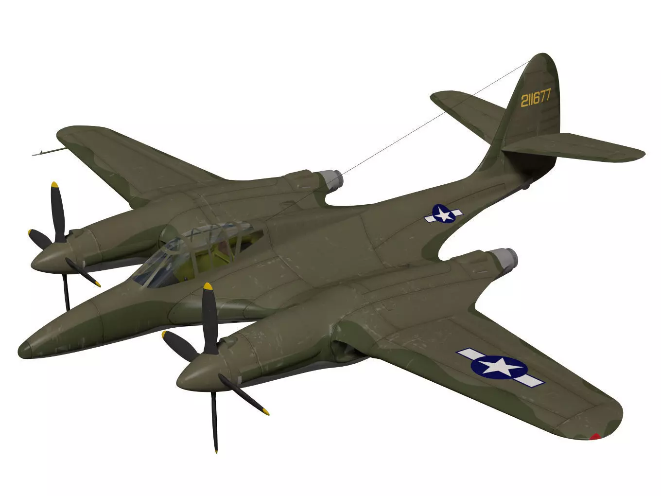 McDonnell XP-67 Bat 3D model_0