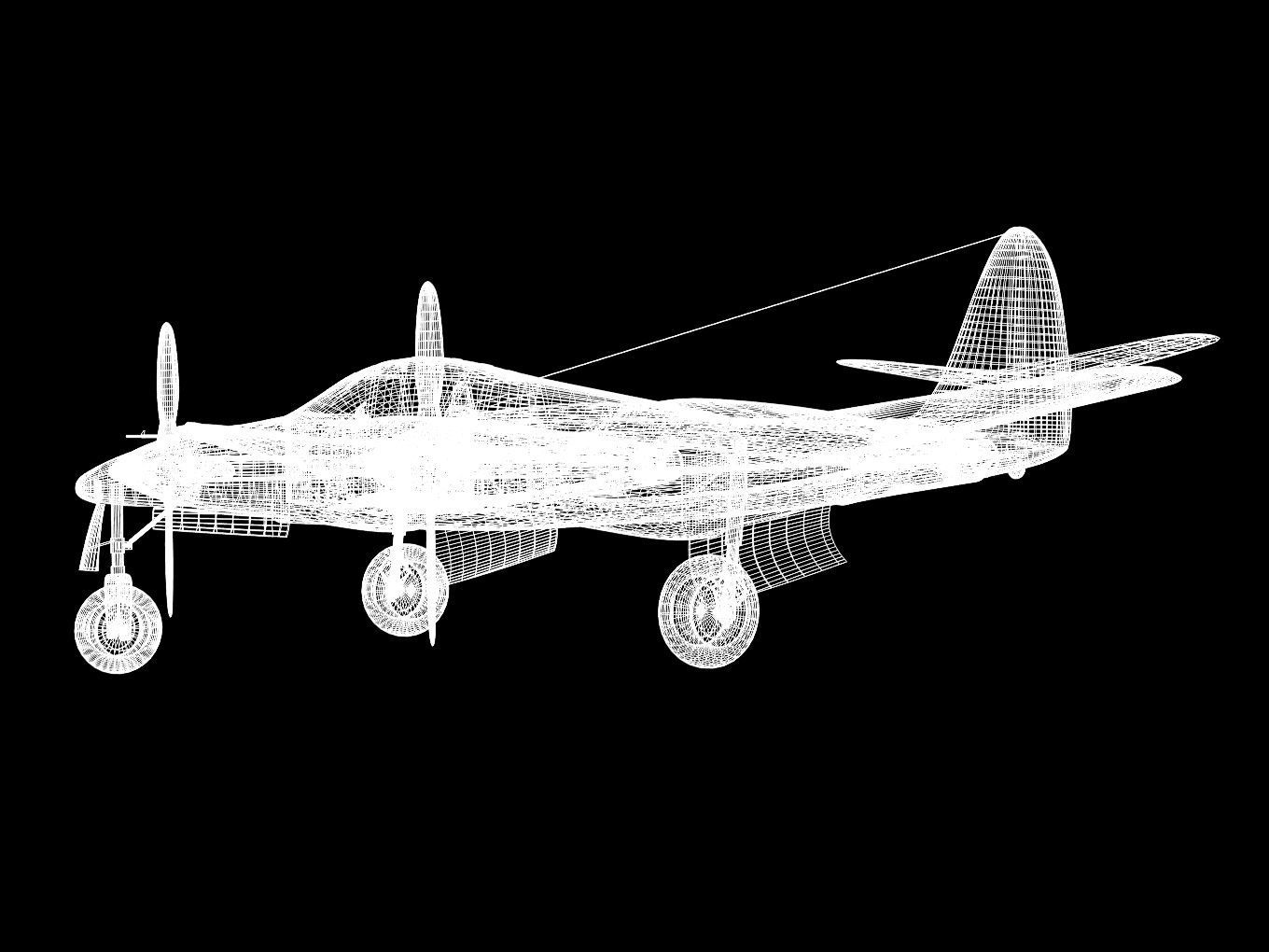 McDonnell XP-67 Bat 3D model_16