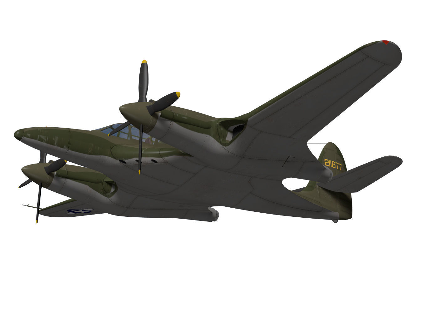 McDonnell XP-67 Bat 3D model_3