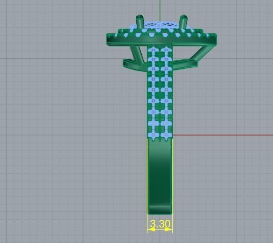 Ring with stones N01367 3D print model_7