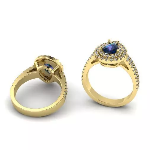 Ring with stones N01367 3D print model_0