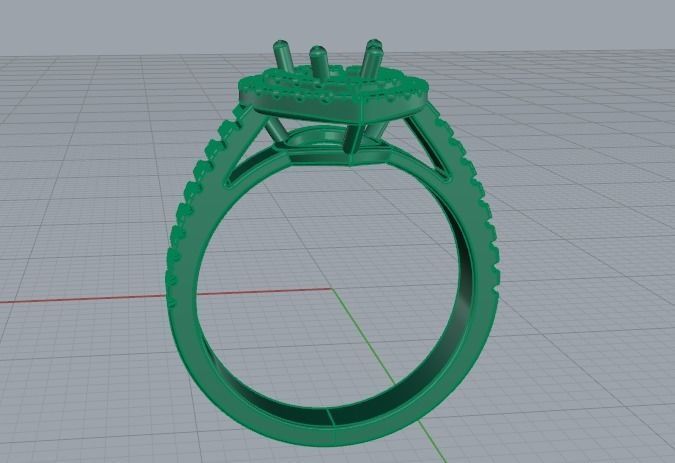 Ring with stones N01367 3D print model_5