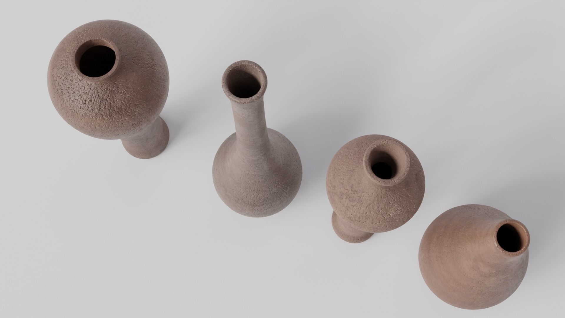 LowPoly Antique Vase Set 4K GameReady Asset Low-poly 3D model_6