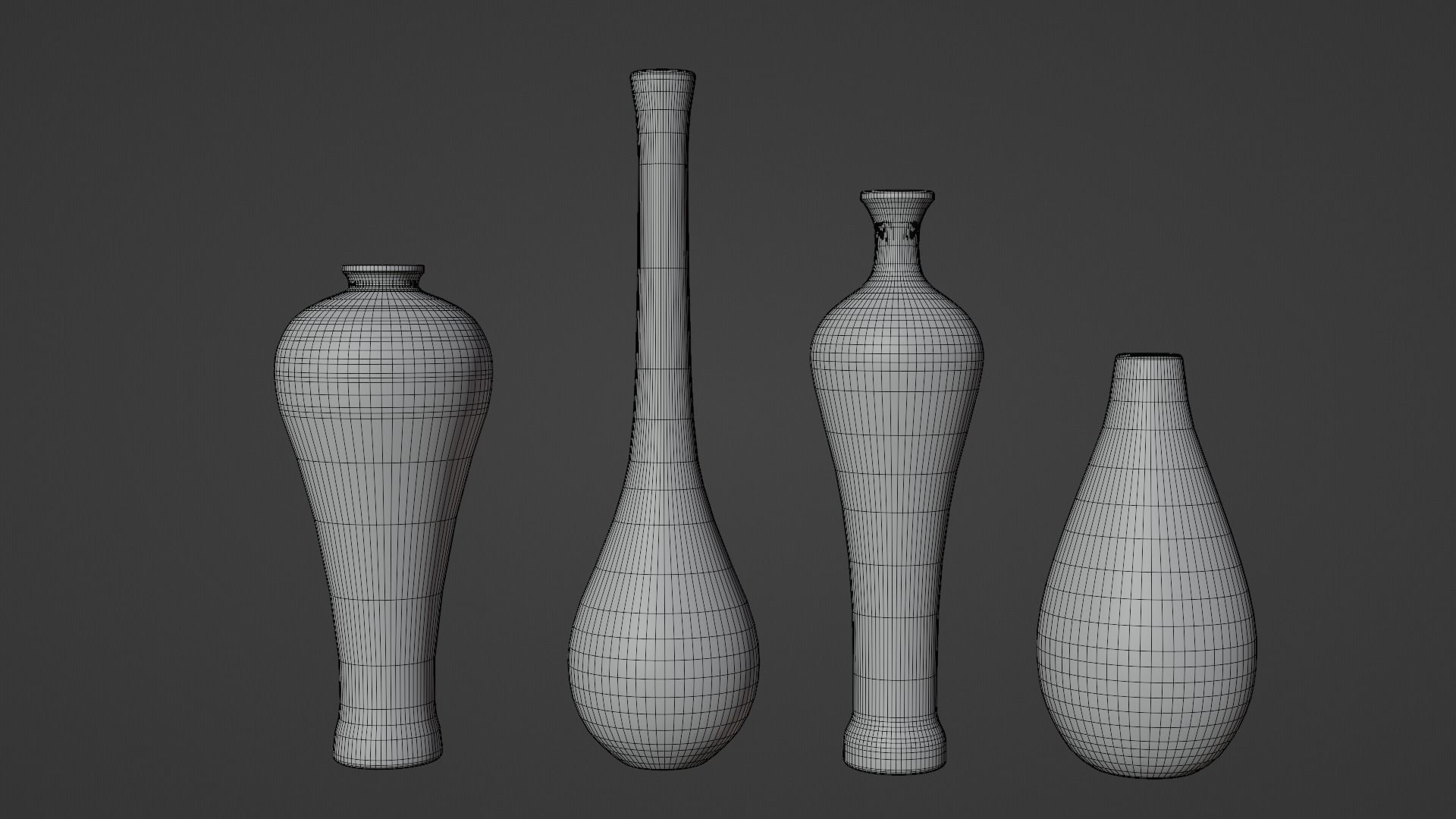 LowPoly Antique Vase Set 4K GameReady Asset Low-poly 3D model_7