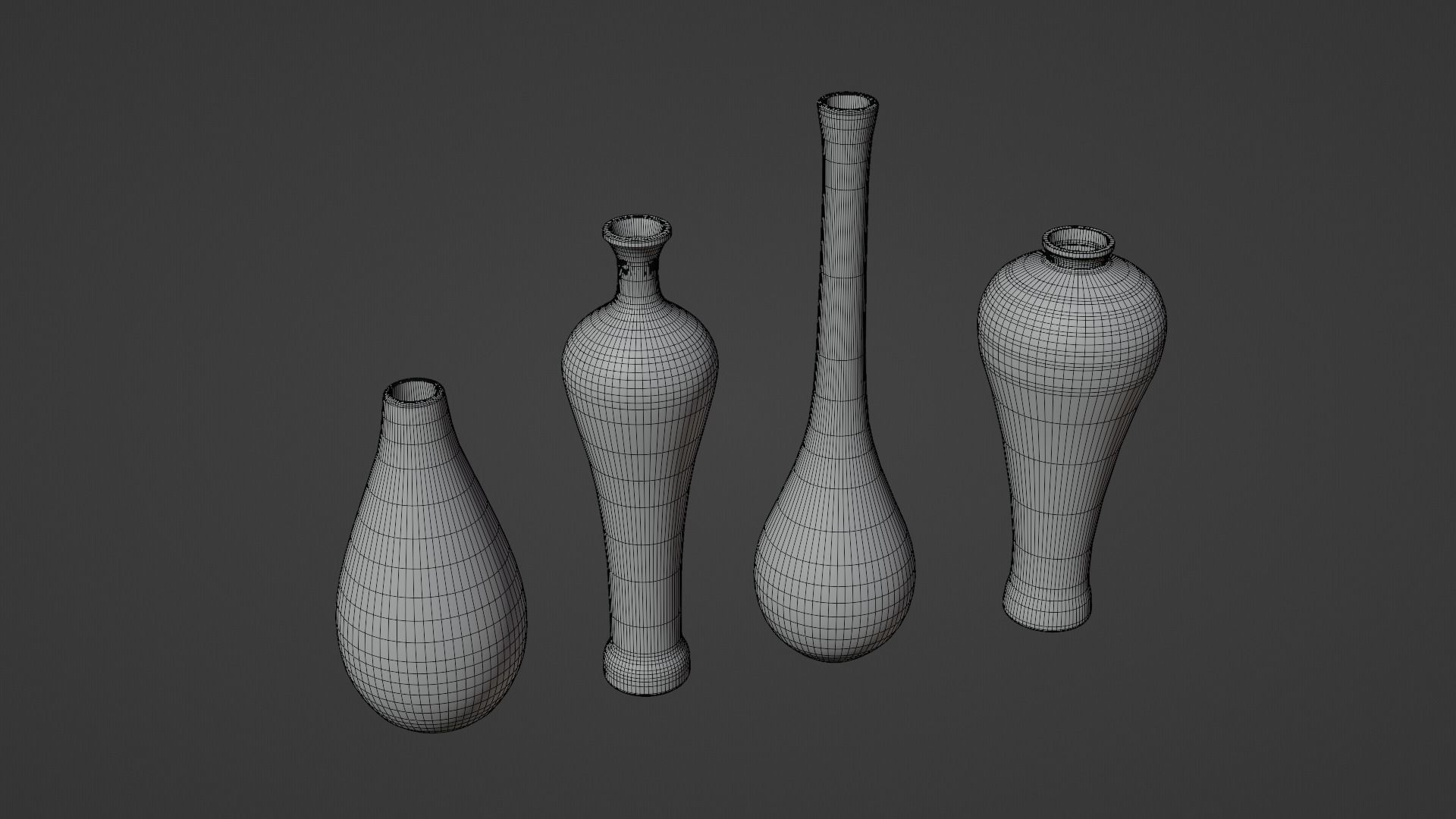 LowPoly Antique Vase Set 4K GameReady Asset Low-poly 3D model_8