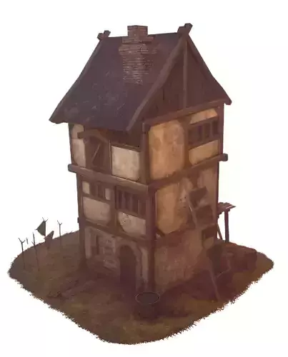 Crooked House Low-poly 3D model