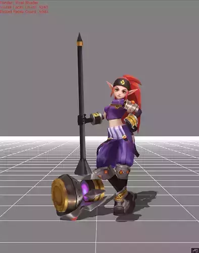 Lolita Soldier in Training OLD Skin Low-poly 3D model