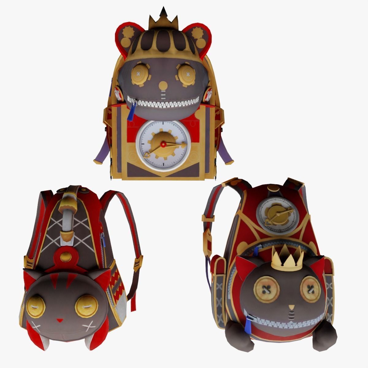 Bag 3x Clockwork Ursa Backpack 3D model_1
